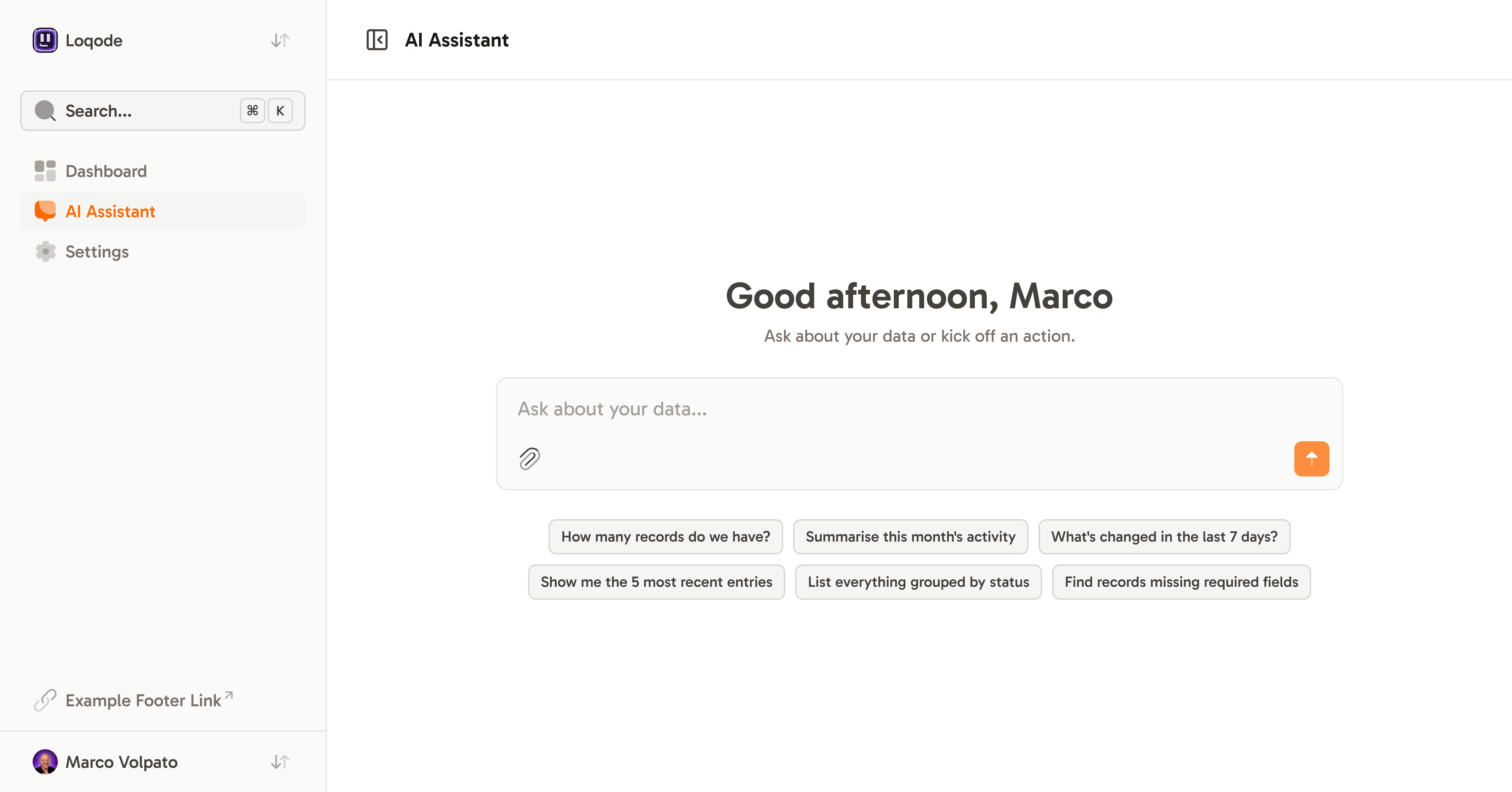 VueStarter dashboard